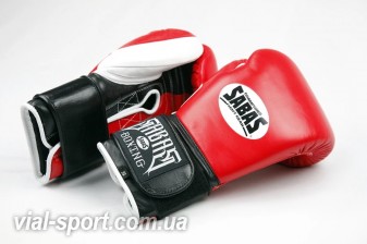 Боксерські універсальні рукавички SABAS ProSeries-Hook and Loop Gloves SHG-2115 червоний / білий / чорний