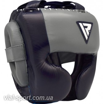 Боксерський шолом RDX Leather Pro blue