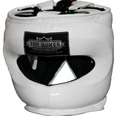 Боксерський шолом з бампером PRO-BOXER TopBoxer Facesaver Headguard Face Saver Head Guard based on Winning TOP-5062 білий