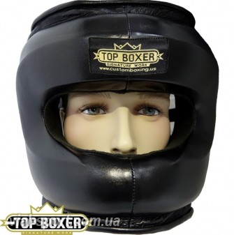 Боксерський шолом з бампером PRO-BOXER TopBoxer Facesaver Headguard Face Saver Head Guard based on Winning TOP - 5062 чорний