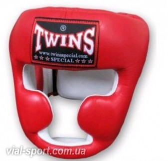 Боксерський шолом Twins Full Face Head Gear Premium Leather HGL-6-RD