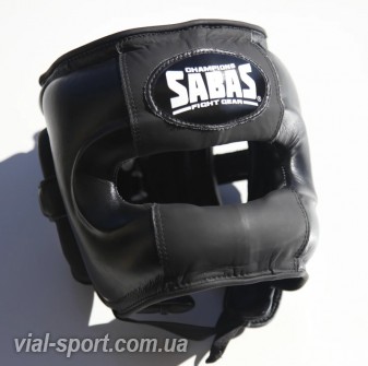 Боксерський шолом з бампером SABAS FaceSaver Headgear SHG-5061 чорний матовий