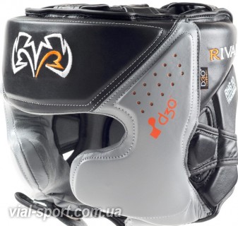 Боксерський закритий шолом RIVAL d3o Intelli-Shock Pro Training Headgear чорний / сірий