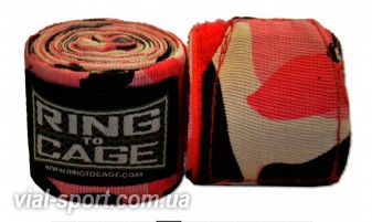 Бінти мексиканські RING TO CAGE Handwraps Mexican Style Stretchable - PATTERNED 180" 457см Рожевий камуфляж