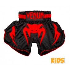 Дитячі шорти для для тайського боксу Venum Elite Muay Thai Shorts Black Red