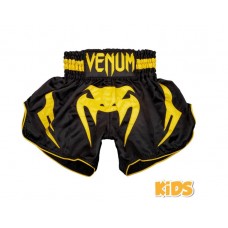 Дитячі шорти для для тайського боксу Venum Inferno Kids Muay Thai Shorts Black Yellow