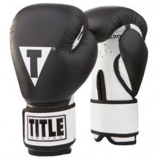 Дитячі тренувальні рукавички TITLE PREMIER YOUTH SUPER BAG GLOVES LEATHER чорно білі