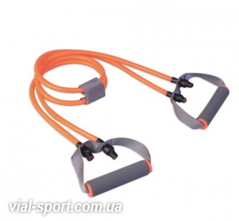 Еспандер подвійний LiveUp DUAL TUBE EXERCISER Помаранчевий