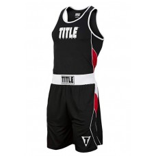 Форма для змагань TITLE Aerovent Elite Amateur Boxing Set 8 чорний/червоний