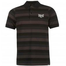 Футболка Everlast stripe polo shirt mens black