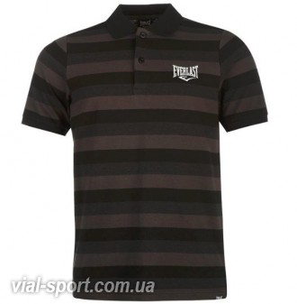 Футболка Everlast stripe polo shirt mens black