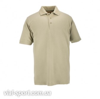 Футболка Поло тактична з коротким рукавом "5.11 Tactical Professional Polo-Short Sleeve" Silver Tan