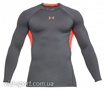 Футболка з довгим рукавом Under Armour UA HG ARMOUR LS сіра 1257471-076