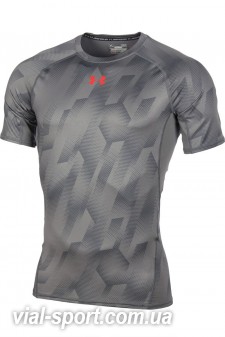 Футболка Under Armour UA HG ARMOUR PRINTED SS чоловіча сіра 1257477-042