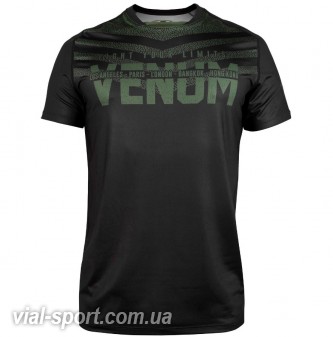 Футболка Venum Signature Dry Tech T-shirt Black Khaki Exclusive