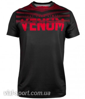 Футболка Venum Signature Dry Tech T-shirt Black Red