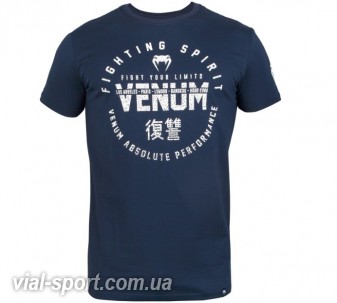 Футболка VENUM Signature T-shirt темно-синій / білий