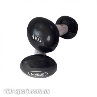 Гантелі пара LiveUp VINYL DUMBBELL EGG HEAD-2 * 4KG LS2001-4