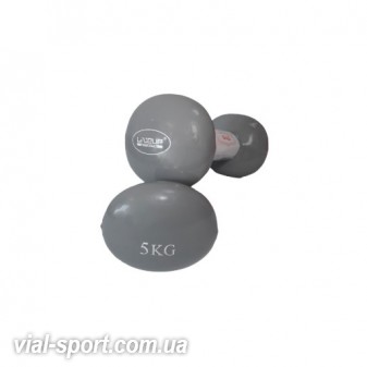 Гантелі пара LiveUp VINYL DUMBBELL EGG HEAD-2 * 5KG LS2001-5