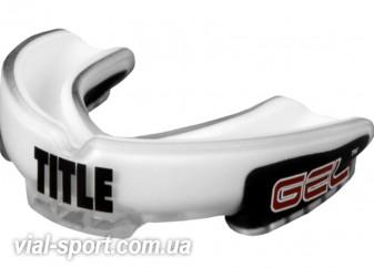 Капа дитяча гелева з футляром TITLE GEL TRIPLE SHOX YOUTH Mouthguard білий / чорний GTSMGY