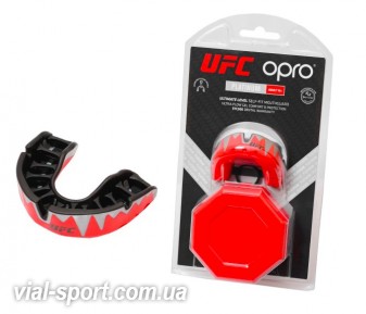 Капа OPRO Platinum UFC Hologram Червоний / Срібло доросла