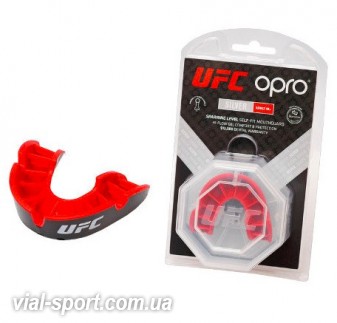 Капа OPRO Silver UFC Hologram чорний / червоний