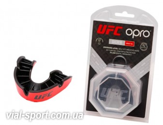 Капа OPRO Silver UFC Hologram Червоний / Чорний