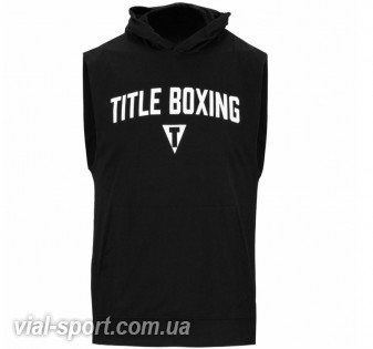 Кенгурушка без рукавів TITLE Boxing Ripped Muscle Hoody Tee чорний