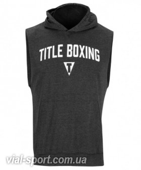 Кенгурушка без рукавів TITLE Boxing Ripped Muscle Hoody Tee темно-сірий