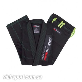 Кімоно для Джиу-Джитсу FIREPOWER New 3.0 Black / Lime