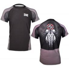 Компресійна футболка RING TO CAGE Elite Air-Vent Sublimation Short Sleeve Rash чорний / сірий