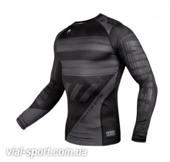 Компресійна футболка Venum AMRAP Compression T-shirt Long Sleeves Black Grey