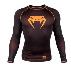 Компресійна футболка Venum Contender 3.0 Compression T-shirt Long Sleeves Black / Orange