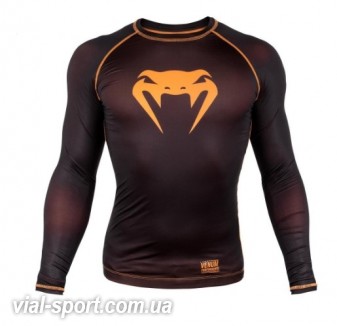 Компресійна футболка Venum Contender 3.0 Compression T-shirt Long Sleeves Black / Orange