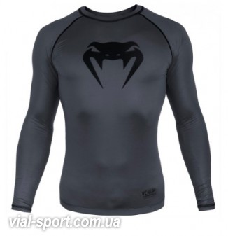 Компресійна футболка Venum Contender 3.0 Compression T-shirt Long Sleeves Heather Grey / Black