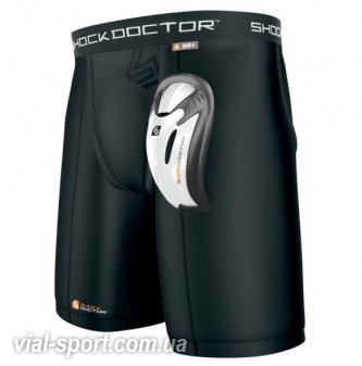 Компресійні шорти і черепашка SHOCK DOCTOR Compression Shorts with Flex Cup