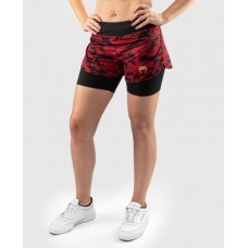 Компресійні шорти Venum Defender Hybrid Compression Shorts Black Red