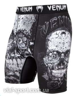 Компресійні шорти Venum Santa Muerte 3.0 Compression Shorts Black White