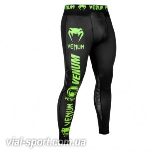 Компресійні штани Venum Logos Tights Black Neo Yellow