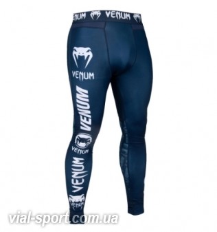 Компресійні штани Venum Logos Tights Navy Blue White