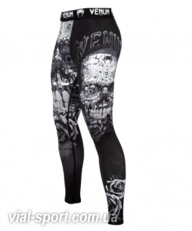 Компресійні штани Venum Santa Muerte 3.0 Spats Black White