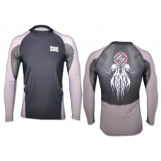 Компресійний реглан RING TO CAGE Elite Air-Vent Sublimation Long Sleeve rash чорний / сірий