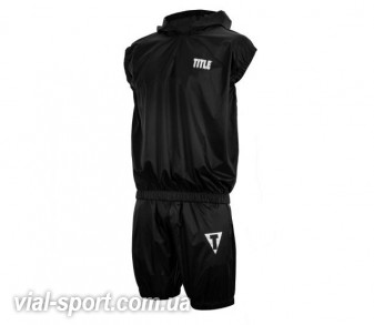 Костюм для згонки ваги / Термокостюм TITLE PRO SET VULCANIZED SAUNA SUIT WITH HOOD pstss чорний