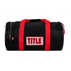Шкіряна спортивна сумка TITLE Boxing Vintage Leather Gear Bag чорна / біла / червона