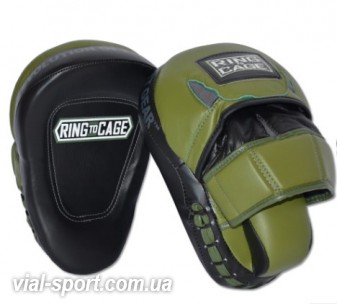 Лапи RING TO CAGE Ultima Leather Punch mitts пара RC33C морський зелений / чорний