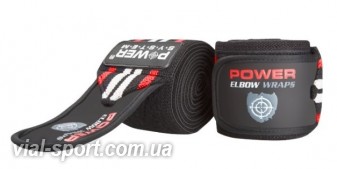 Ліктьові бинти Power System Elbow Wraps PS-3600 Red / Black