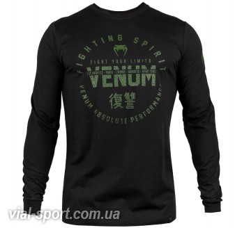 Лонгслів Venum Signature T-shirt Long Sleeves Black Khaki Exclusive