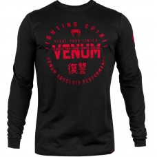 Лонгслів Venum Signature T-shirt Long Sleeves Black Red