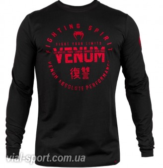 Лонгслів Venum Signature T-shirt Long Sleeves Black Red