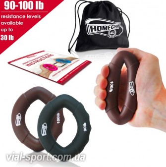 Набір овальних еспандерів для пензля HOMEGYM Hand Strengthener Oval Чорний, коричневий